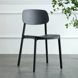 Simplistic Navy Plastic Stackable Low Back Office Chairs Image - 15