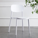 Simplistic Navy Plastic Stackable Low Back Office Chairs Image - 19