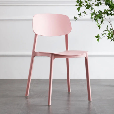 Simplistic Navy Plastic Stackable Low Back Office Chairs Image - 2