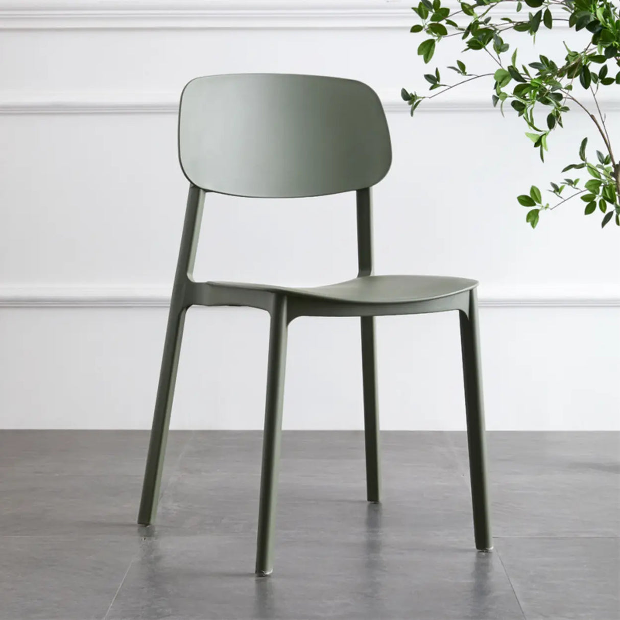Simplistic Navy Plastic Stackable Low Back Office Chairs Image - 20