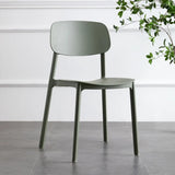 Simplistic Navy Plastic Stackable Low Back Office Chairs Image - 20