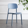 Simplistic Navy Plastic Stackable Low Back Office Chairs Image - 21
