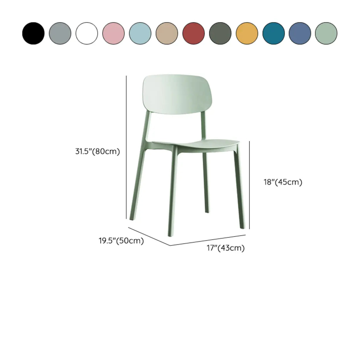 Simplistic Navy Plastic Stackable Low Back Office Chairs 
