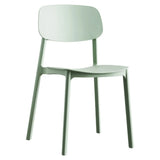 Simplistic Navy Plastic Stackable Low Back Office Chairs Image - 9
