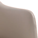 Simplistic Off-White Swivel Metal Faux Leather Office Chair Image - 8