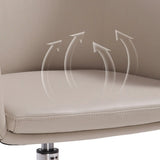 Simplistic Off-White Swivel Metal Faux Leather Office Chair Image - 9