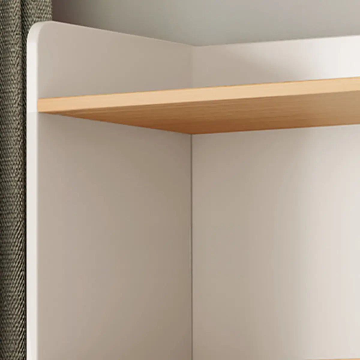 Simplistic Vertical Shelving Cabinet Oak White Bookcase Image - 12