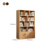 Simplistic Vertical Shelving Cabinet Oak White Bookcase Image - 31