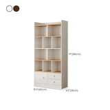 Simplistic Vertical Shelving Cabinet Oak White Bookcase Image - 34