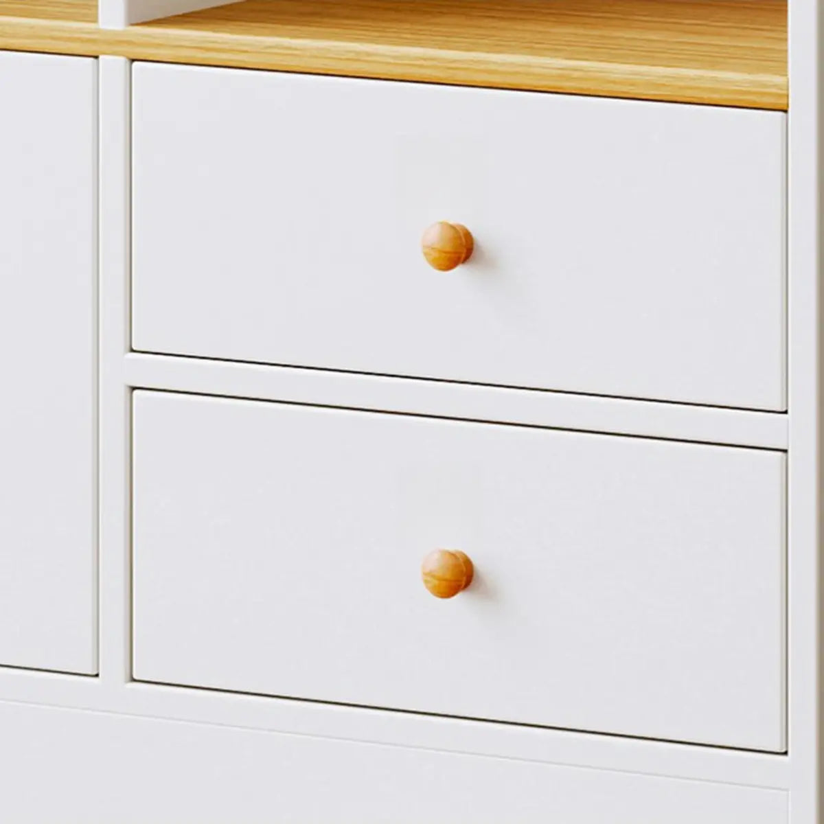 Simplistic Vertical Shelving Cabinet Oak White Bookcase Image - 6