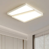Simplistic White Cutting Round Flush Mount Lamp 2-Light Image - 4