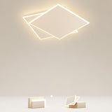 Simplistic White Square LED Flush Mount Light 2-Light Image - 1