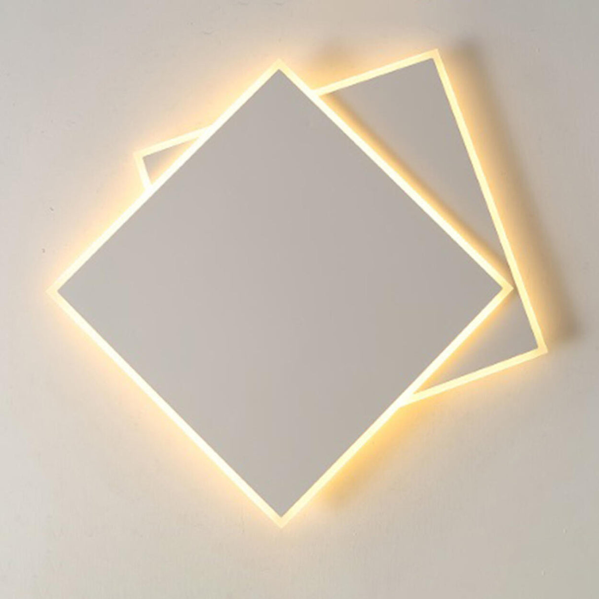 Simplistic White Square LED Flush Mount Light 2-Light Image - 12