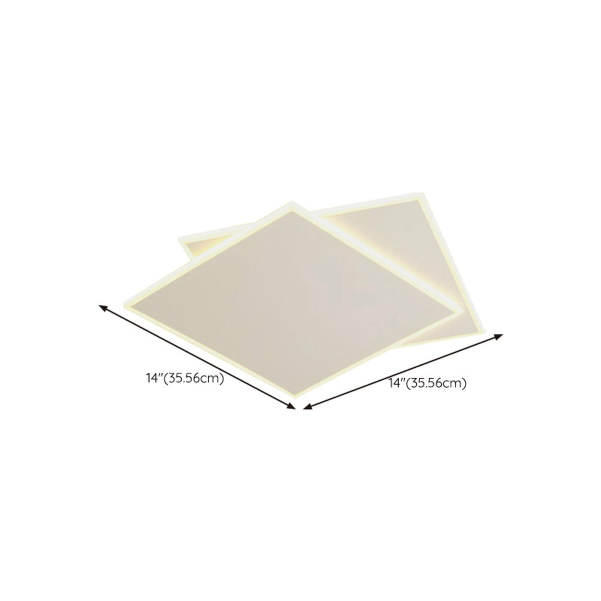 Simplistic White Square LED Flush Mount Light 2-Light 