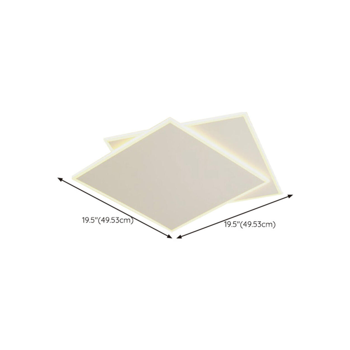 Simplistic White Square LED Flush Mount Light 2-Light Image - 14
