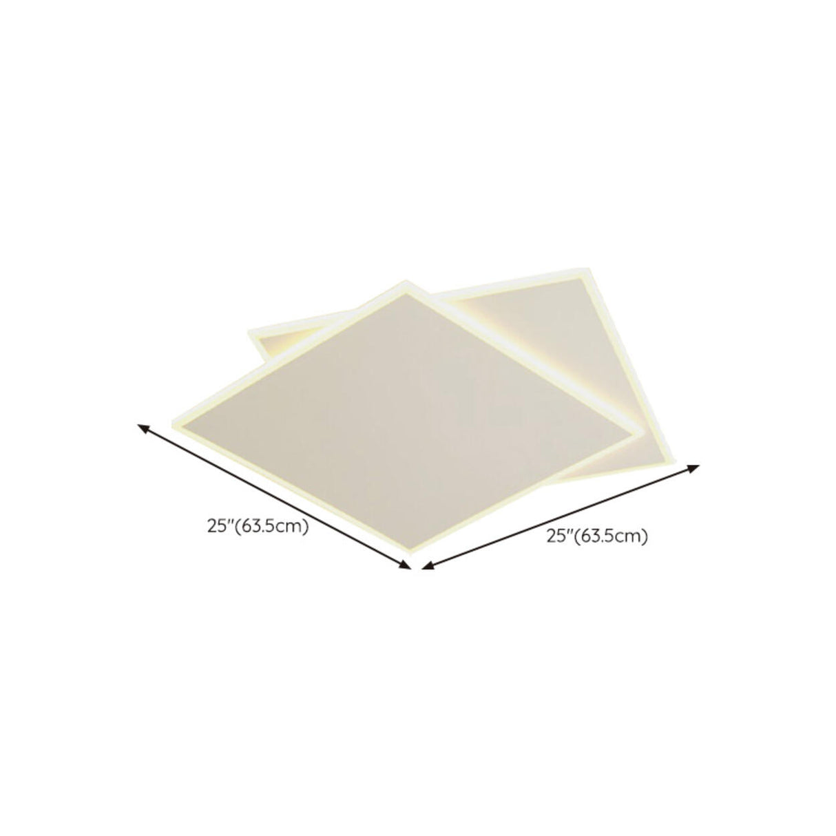 Simplistic White Square LED Flush Mount Light 2-Light Image - 15