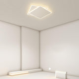 Simplistic White Square LED Flush Mount Light 2-Light Image - 4