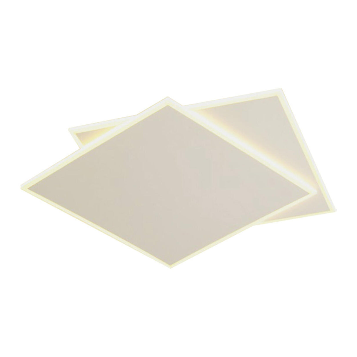 Simplistic White Square LED Flush Mount Light 2-Light Image - 5