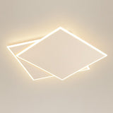 Simplistic White Square LED Flush Mount Light 2-Light Image - 6