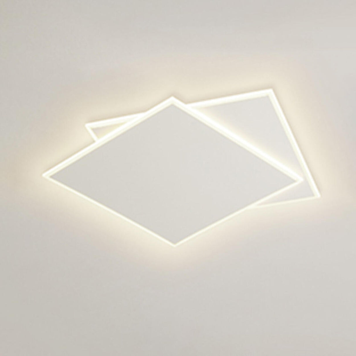 Simplistic White Square LED Flush Mount Light 2-Light Image - 7