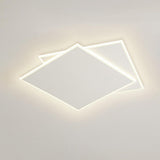 Simplistic White Square LED Flush Mount Light 2-Light Image - 7