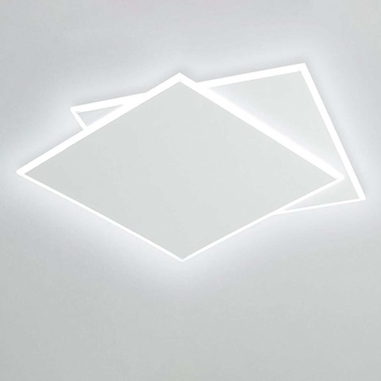 Simplistic White Square LED Flush Mount Light 2-Light Image - 8