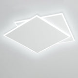 Simplistic White Square LED Flush Mount Light 2-Light Image - 8
