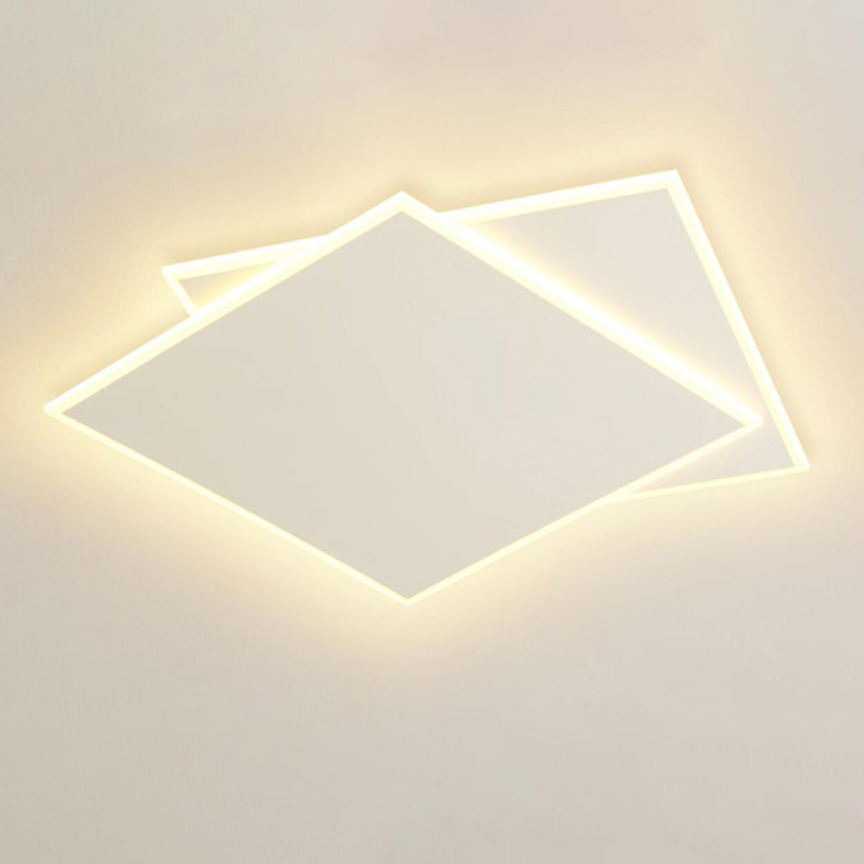 Simplistic White Square LED Flush Mount Light 2-Light Image - 9