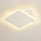 Simplistic White Square LED Flush Mount Light 2-Light Image - 9