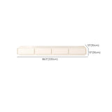 Simplistic White Wooden Drawers Rectangle TV Stand Image - 11