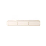 Simplistic White Wooden Drawers Rectangle TV Stand Image - 2