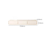 Simplistic White Wooden Drawers Rectangle TV Stand Image - 9