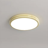 Simplistic Yellow Circular LED Flush Mount Ceiling Lamp Image - 12