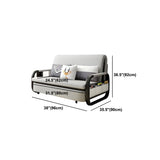Single Cushion Seat Cotton Blend Sofa Bed with Slipcover Image - 10