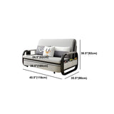 Single Cushion Seat Cotton Blend Sofa Bed with Slipcover Image - 11