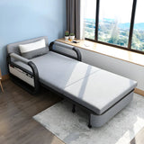 Single Cushion Seat Cotton Blend Sofa Bed with Slipcover Image - 3