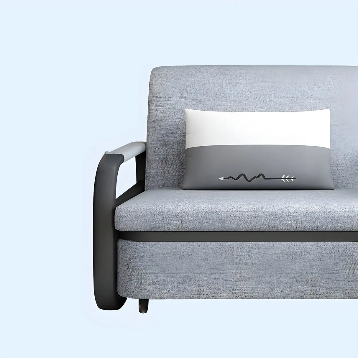 Single Cushion Seat Cotton Blend Sofa Bed with Slipcover Image - 4