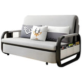 Single Cushion Seat Cotton Blend Sofa Bed with Slipcover Image - 5