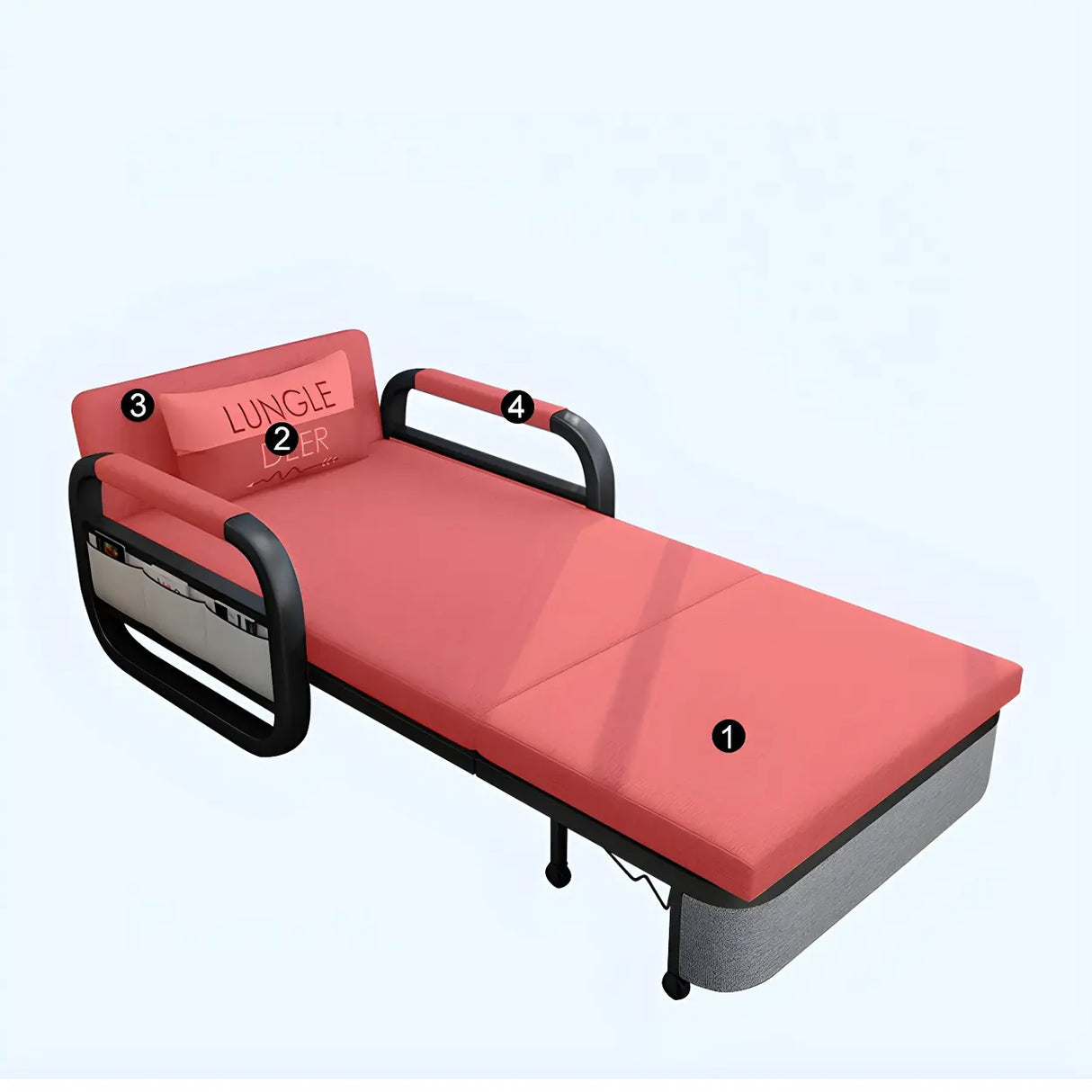 Single Cushion Seat Cotton Blend Sofa Bed with Slipcover Image - 6