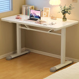 Single Wood Adjustable Computer Desk with Casters Image - 9