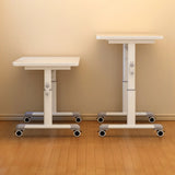 Single Wood Adjustable Computer Desk with Casters Image - 4