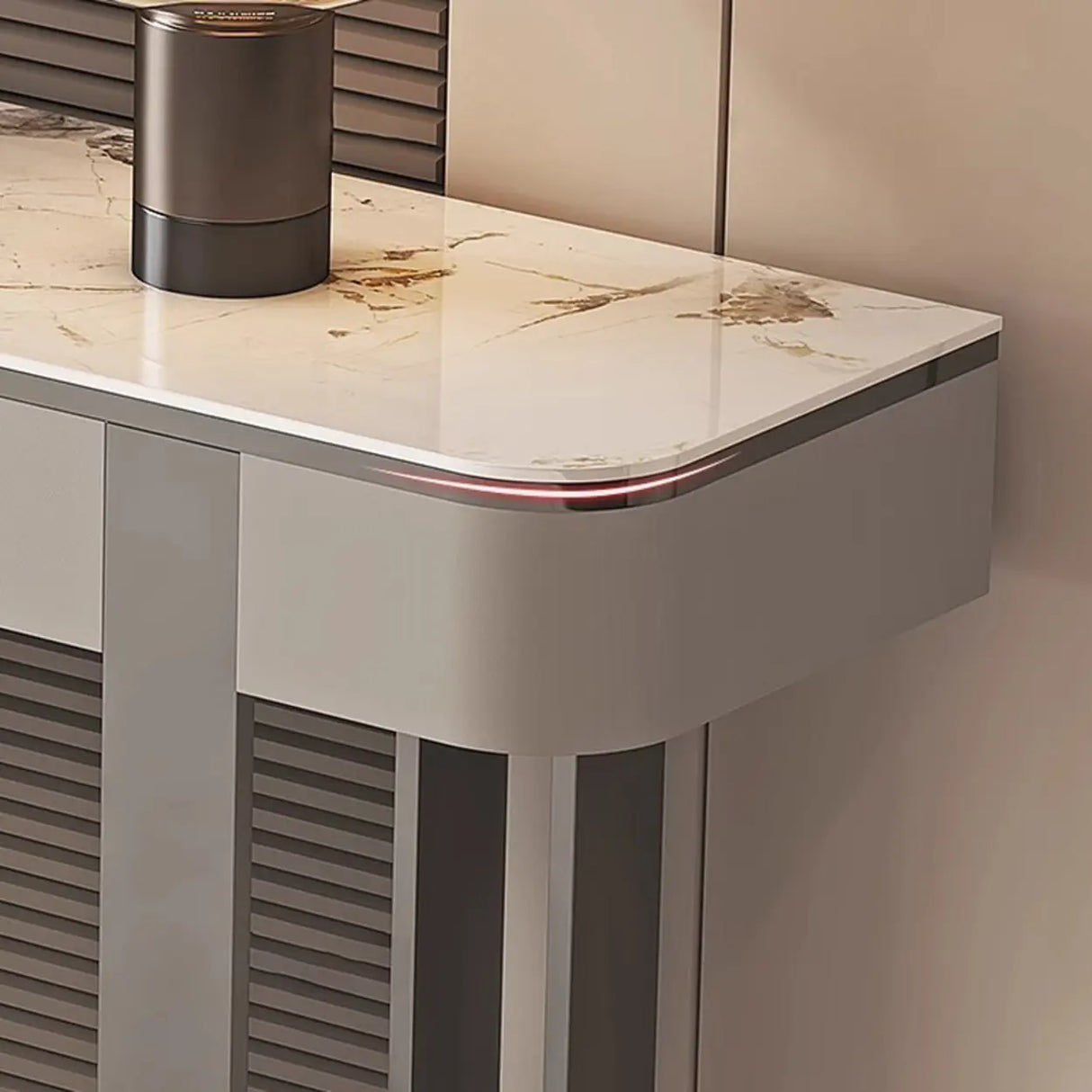 Sintered Stone Rectangular Marble Storage Console Table Image - 10