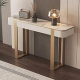 Sintered Stone Rectangular Marble Storage Console Table Image - 11