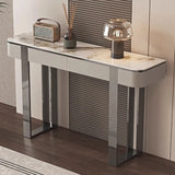 Sintered Stone Rectangular Marble Storage Console Table Image - 2