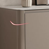 Sintered Stone Top Wood White Drawers and Shelves Buffet Image - 10