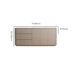 Sintered Stone Top Wood White Drawers and Shelves Buffet Image - 14