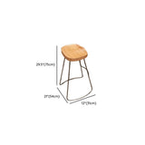 Sled Base Natural Wood Backless Bar Table with Steel Legs Image - 18