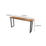 Sled Base Natural Wood Backless Bar Table with Steel Legs Image - 7