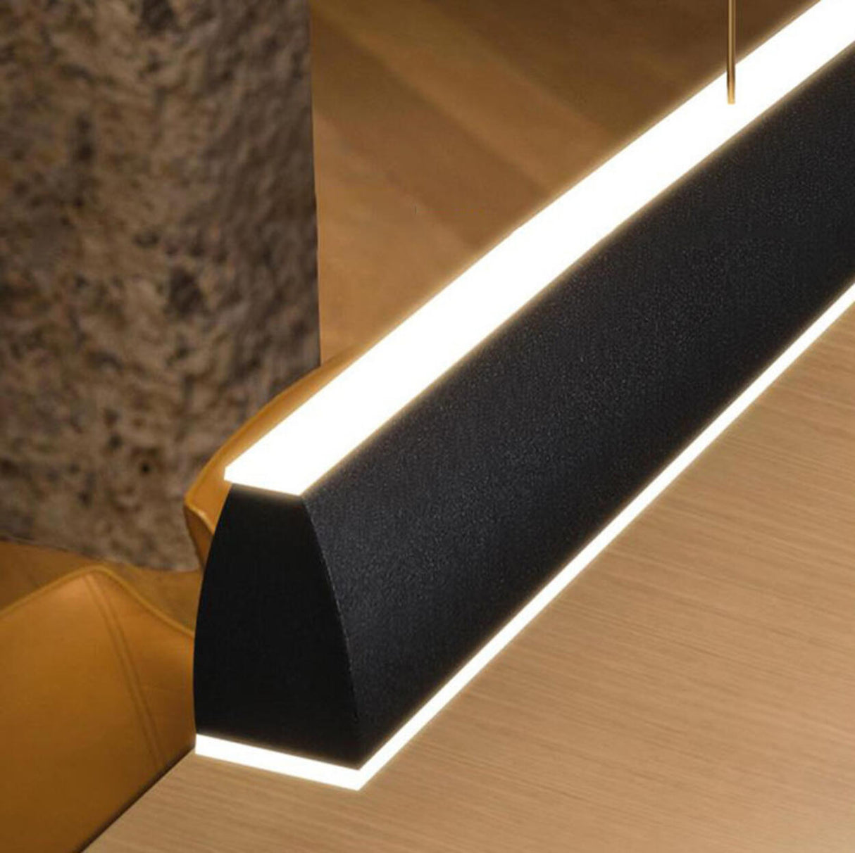 Sleek Adjustable Black Linear Island Pendant Light Image - 7
