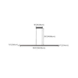 Sleek Adjustable Linear LED Island Pendant Light #size